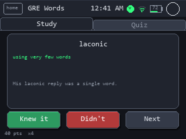GRE Words: study