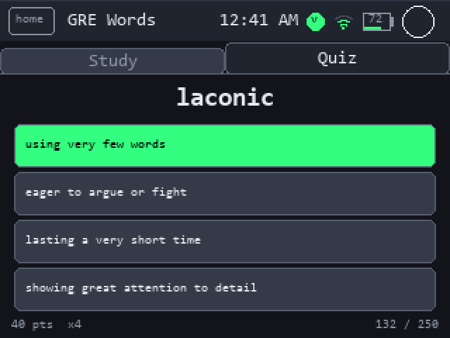 GRE Words: quiz