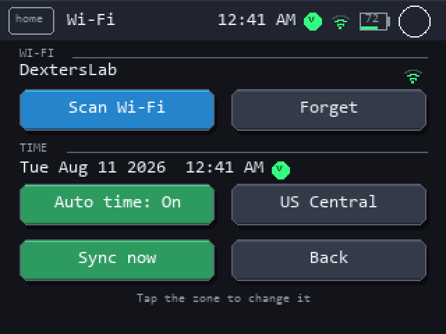 Wi-Fi and clock