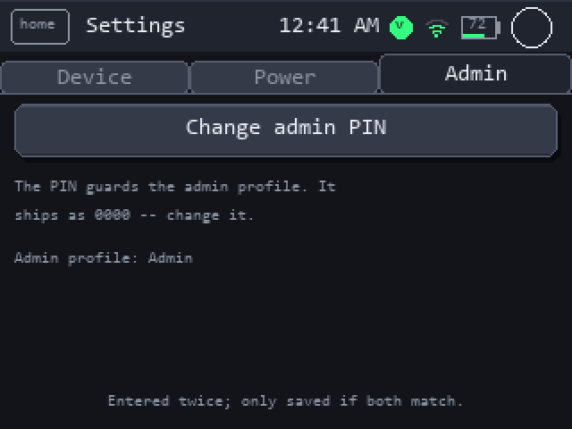Settings Admin