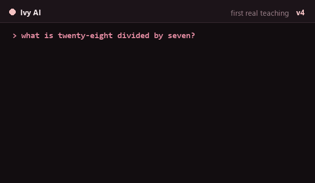 v4 answering a division question wrongly